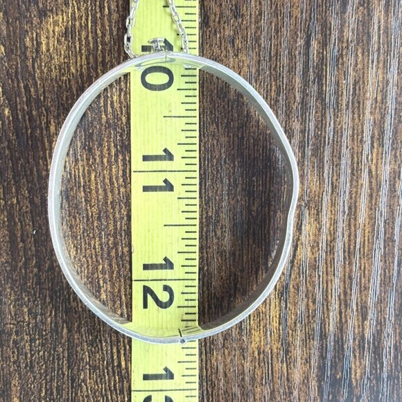 Antique Sterling Silver 925 Rose Flower Design Hinged Bangle Bracelet Size L - Picture 8 of 10